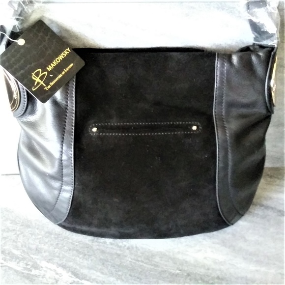 b. makowsky Handbags - NWT Exquisite Black Leather B. Makowsky Shoulder B